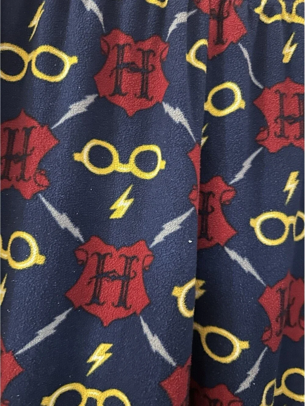 Harry Potter Blue Fleece Pajama Bottom Pants Size M elastic Waist Men’s